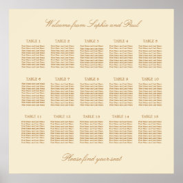 Creme Beige 15 Tafelsitzkarten Poster