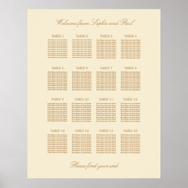 Creme Beige 16 Tischdecken Hochzeitskarte Poster