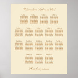Creme Beige 17 Tischdecken Hochzeitskarte Poster