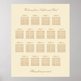 Creme Beige 18 Tischdecken Hochzeitskarte Poster