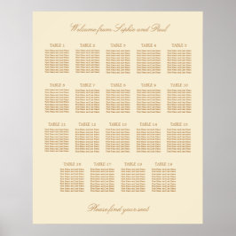 Creme Beige 19 Tischdecken Hochzeitskarte Poster