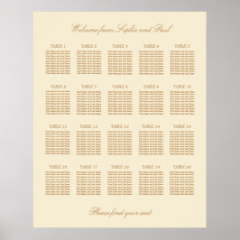 Creme Beige 20 Tischdecken Hochzeitskarte Poster