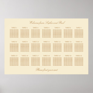 Creme Beige 21 Tischdecken Hochzeitskarte Poster