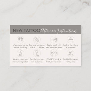 Creme Beige Body Art Pflegehinweise Tattoo Visitenkarte