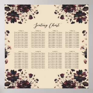 Creme Beige Vintage Shabby Chic Schwermütig Floral Poster