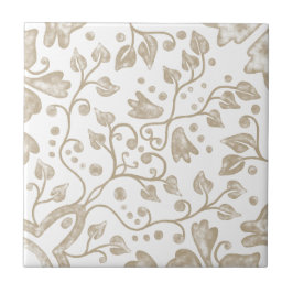 Creme Beige Vintage Wasserfarbe Fliese