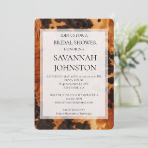 Creme Black Brown Cowgirl Cowhide Brautparty Einladung