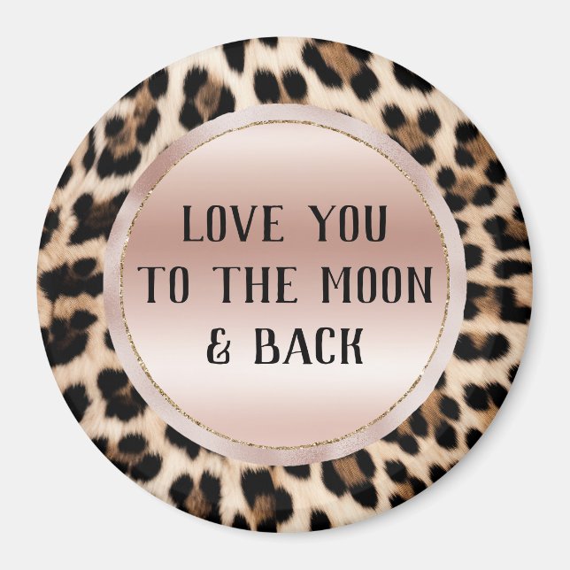 Creme Black Brown Leopard Blush Pink Magnet (Vorne)