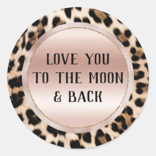 Creme Black Brown Leopard Blush Pink Runder Aufkleber