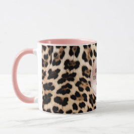 Creme Black Brown Leopard Blush Pink Tasse