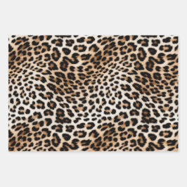 Creme Black Leopard Print Geschenkpapier Set