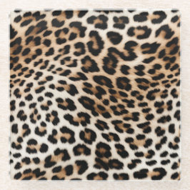 Creme Black Leopard Print Glasuntersetzer