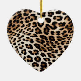 Creme Black Leopard Print Keramik Ornament