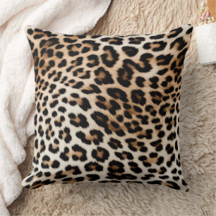 Creme Black Leopard Print Kissen