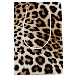 Creme Black Leopard Print Mittlere Geschenktüte
