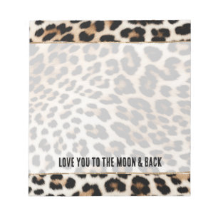 Creme Black Leopard Print Notizblock