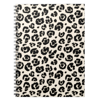 Creme Black Leopard Print Notizblock