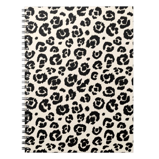 Creme Black Leopard Print Notizblock (Vorderseite)