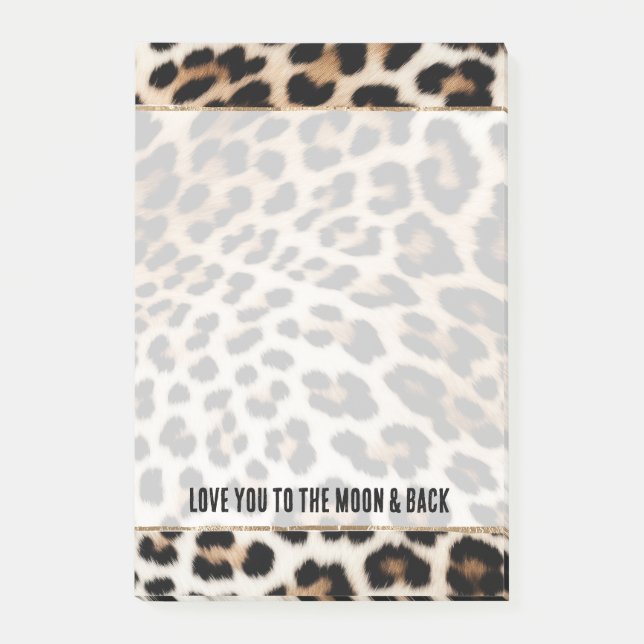 Creme Black Leopard Print Post-it Klebezettel (Vorderseite)