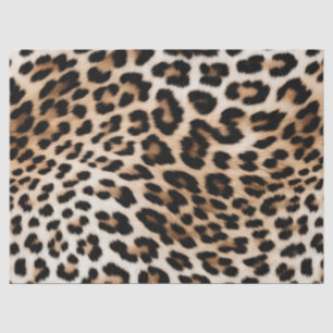 Creme Black Leopard Print Seidenpapier