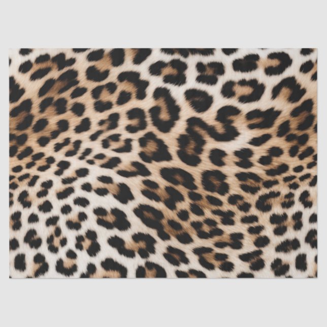 Creme Black Leopard Print Seidenpapier (Vorderseite)