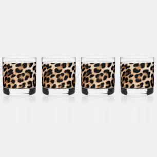 Creme Black Leopard Print Whiskyglas