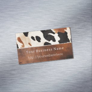Creme Black Südwest Cowhide Magnetische Visitenkarte