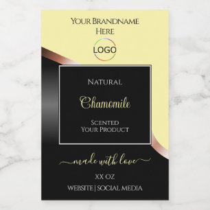 Creme Black Wavy Rose Gold mit Logo-Produktkennzei Lebensmitteletikett