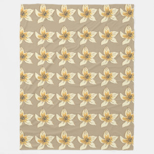 Creme Blume Muster Creme Blume Muster Fleecedecke