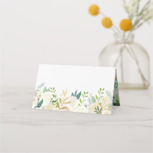 Creme Blume und Blumenzwiebeln Platzkarte