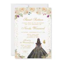 Creme Blumen Dunkle Haut Prinzessin Sweet Sixteen