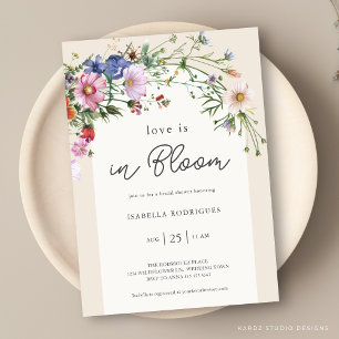 Creme Blumen Hochzeitsshower Love in Bloom Shower Einladung