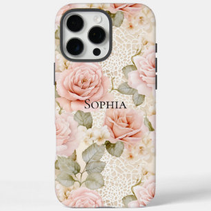 Creme Blush Pink Roses Brautparty iPhone 16 Pro Max Hülle