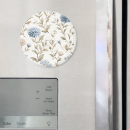 Creme Braun Blaue Blumen Liebe Magnet