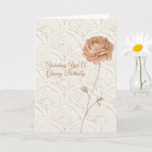 Creme Braun Boho Boheme Groovy Geburtstag Karte