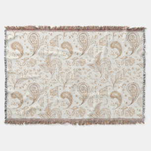 Creme Braun Boho Bohemian Decke