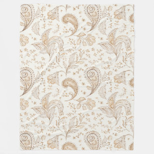 Creme Braun Boho Bohemian Fleecedecke