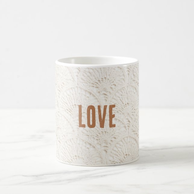 Creme Braun Boho Bohemian   Kaffeetasse (Mittel)