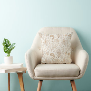 Creme Braun Boho Bohemian Kissen