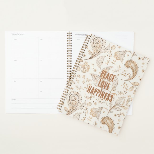 Creme Braun Boho Bohemian   Planer (Anzeige)