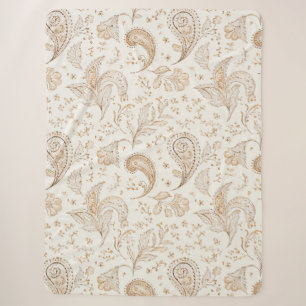 Creme Braun Boho Bohemian Sherpadecke