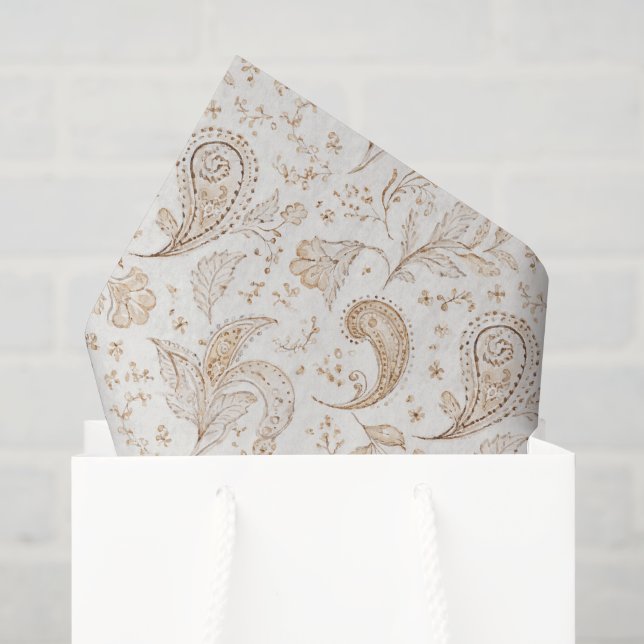 Creme Brauner Boho-Bohemian-Geburtstag Seidenpapier (Geschenktüte)