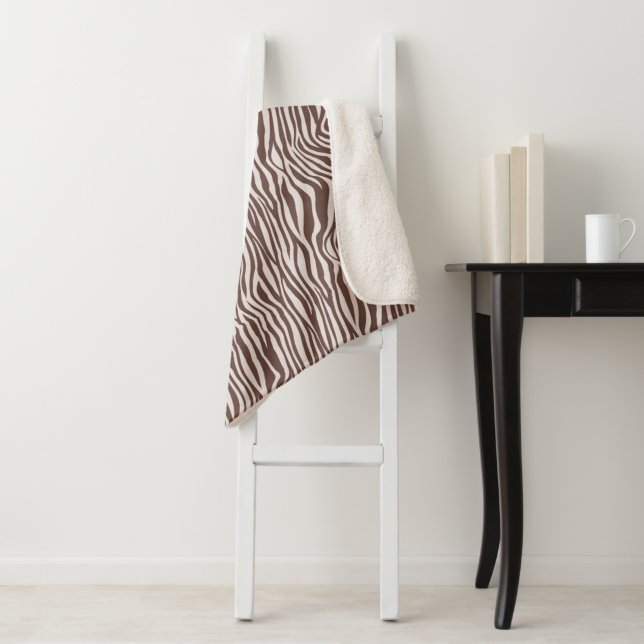 Creme-Brawn-Zebra-Print Sherpadecke (Beispiel)