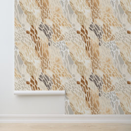 Creme Brown Animal Print Tapete