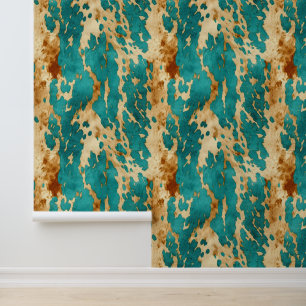 Creme Brown Aquamarin Cowhide Tapete