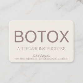 Creme & Brown Botox Instruction Aftercare Card Visitenkarte