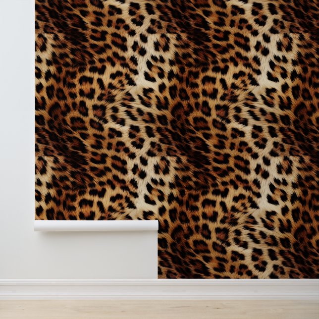 Creme Brown Leopard Animal Print Tapete (Anwendung)