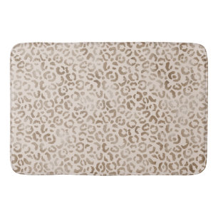 Creme Brown Leopard Print Badematte