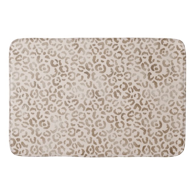 Creme Brown Leopard Print        Badematte (Vorderseite)