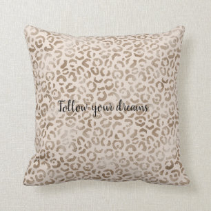 Creme Brown Leopard Print Kissen